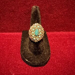 Faux Turquoise Adjustable Ring